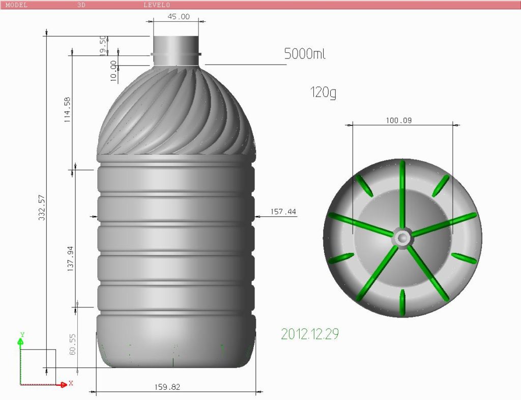 5000ml plastic bottle design of blow molding machine