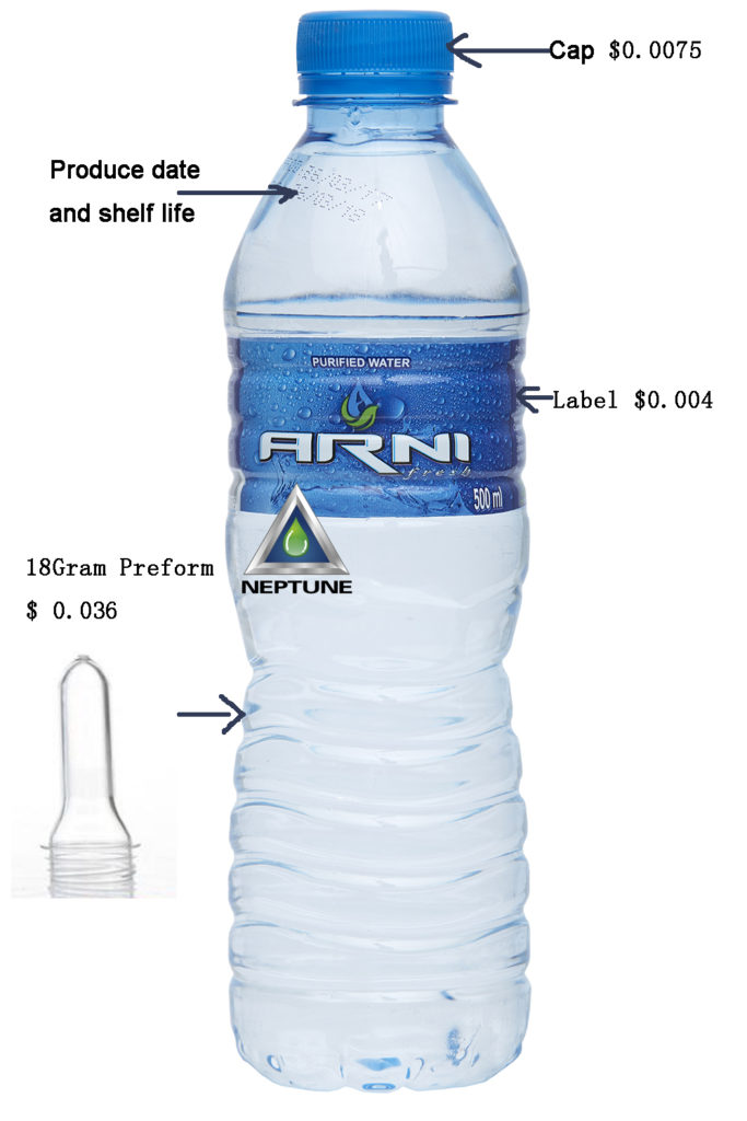 500ml purfied bottle water