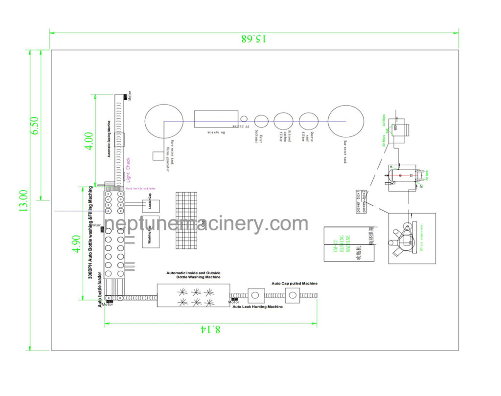 automatic 5gallon bottle water production factory layout