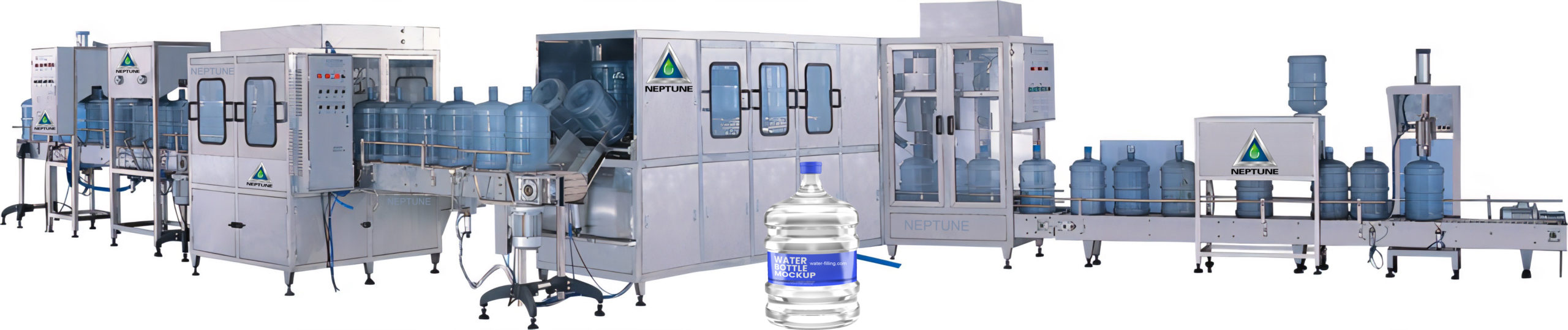 an complete 5 gallon bottled water filling production plant