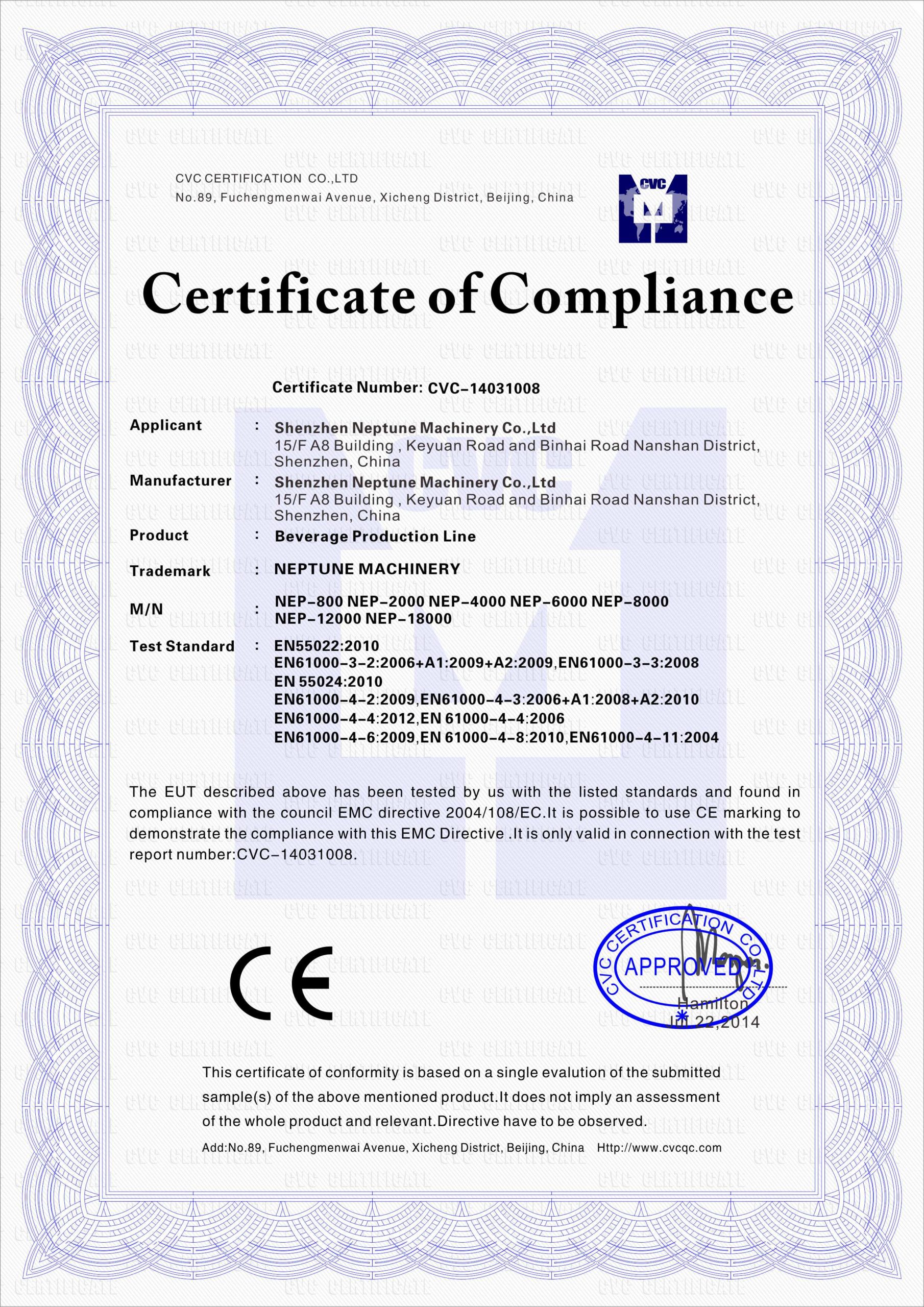 NPETUNE MACHINERY CE CERTIFICATE scaled