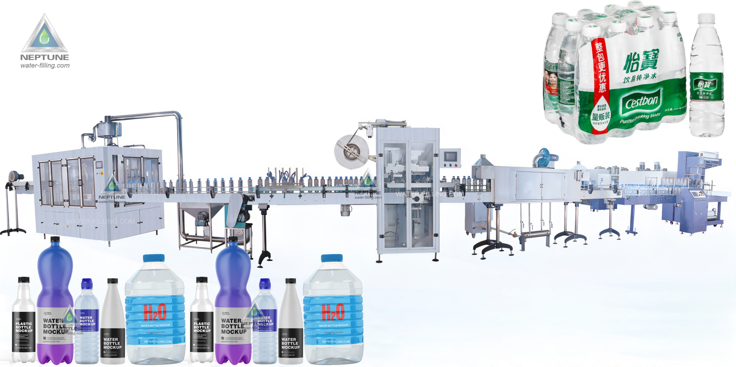 Manufacturer of water bottling production machinery make it easy to start a bottle water plant. 