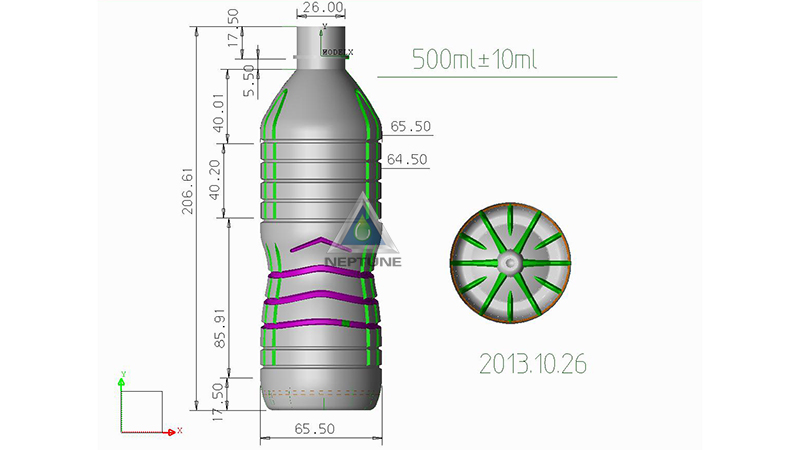 a famous USA water bottle design 500ml volume 
