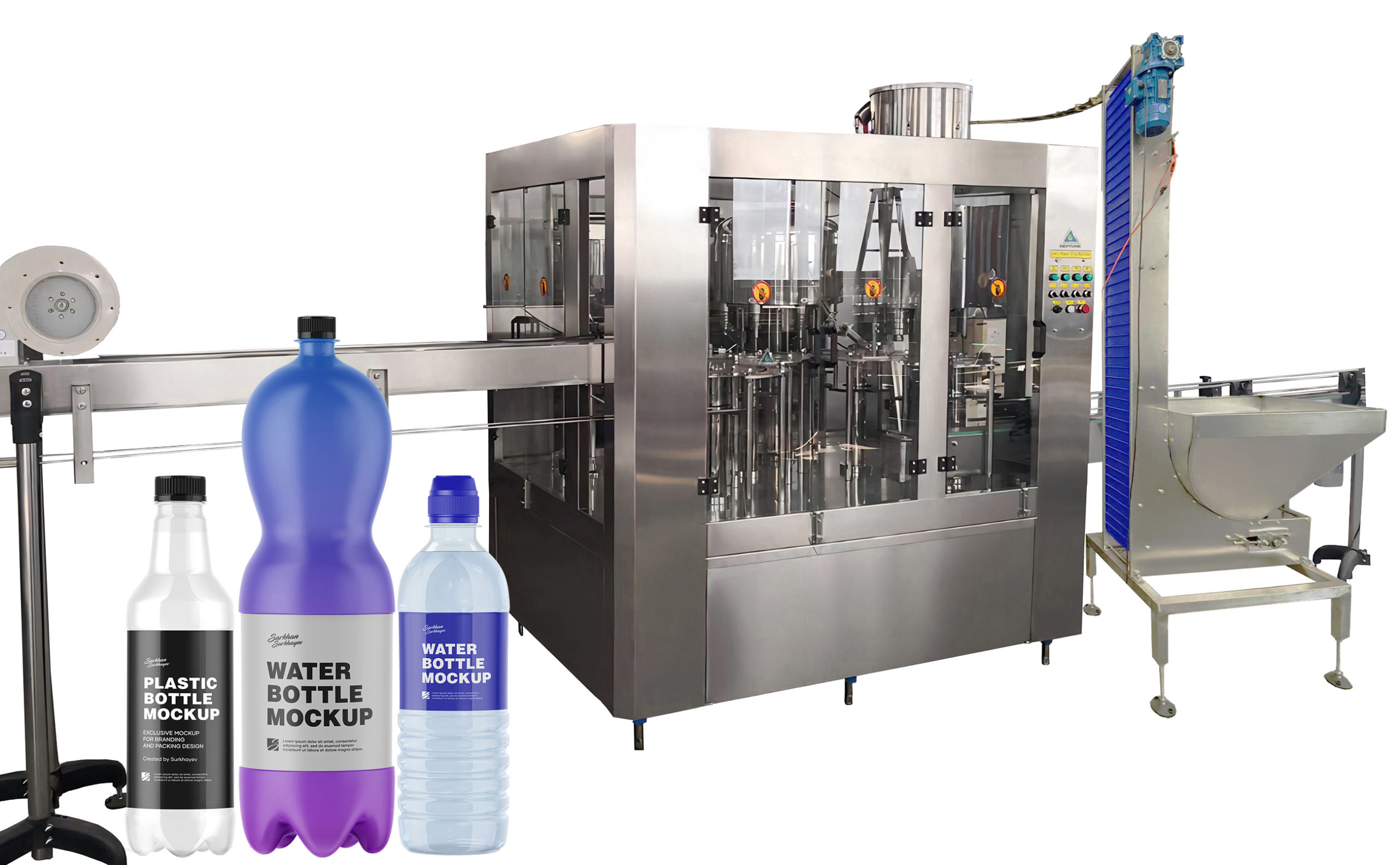 2000BPH Automatic Water Bottling Machine for small sacle bottle range from 200ml to 2000ml , pure water mineral water and soda water