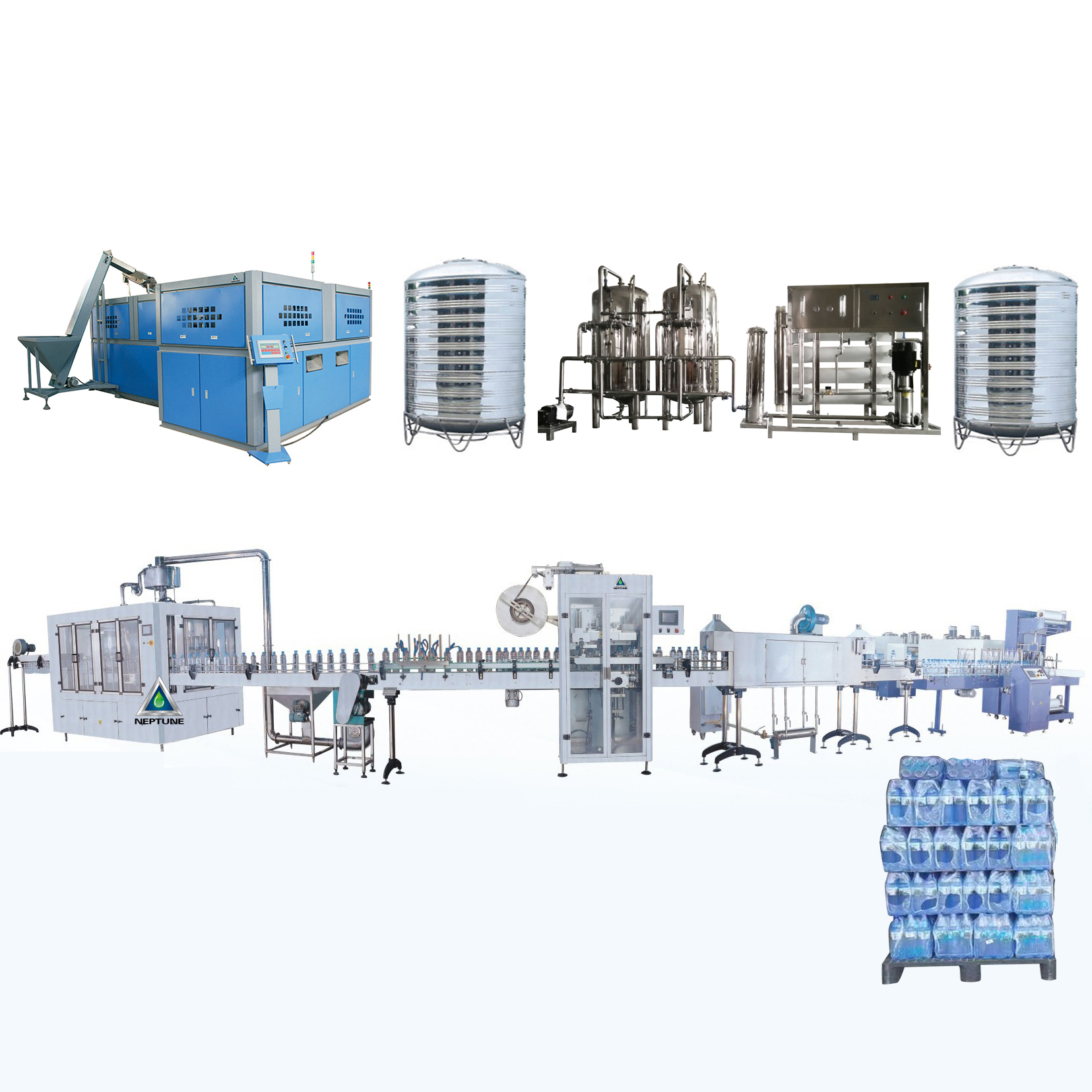 8000BPH AUTOMATIC SMALL BOTTLE WATER BOTTLING PLANT