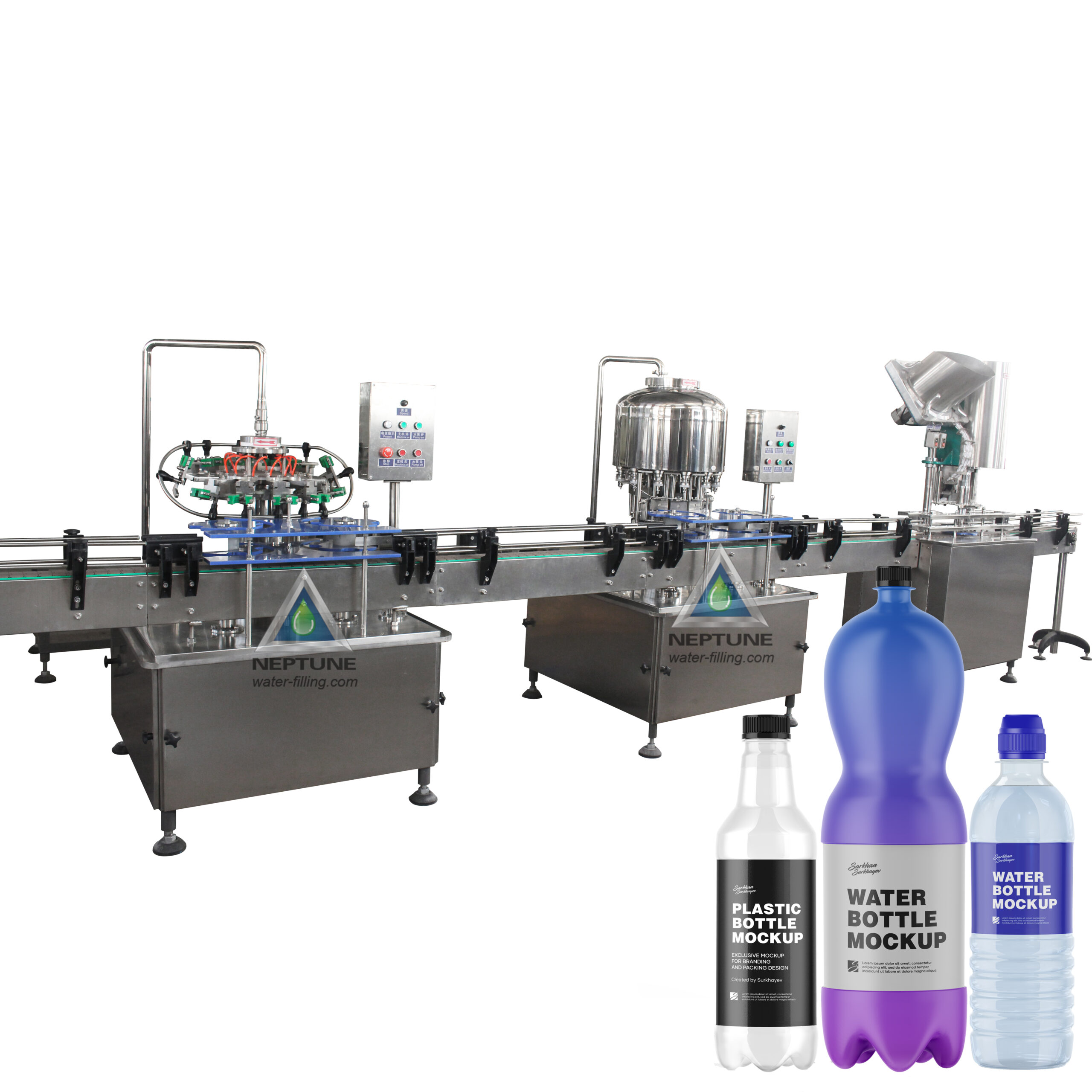 linear water bottling machine scaled